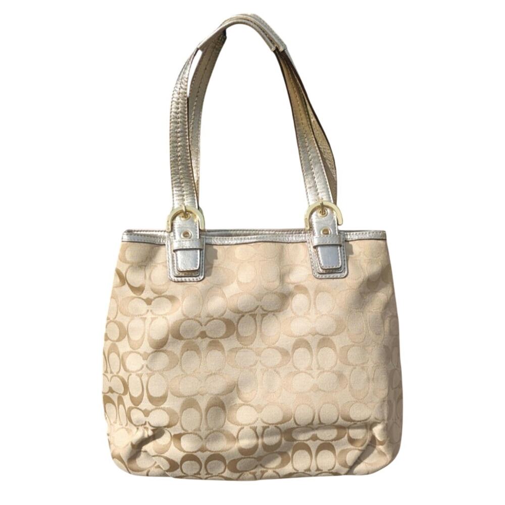 Coach Tan and gold Tote 17401